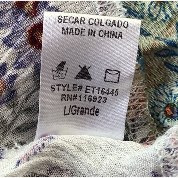 Easel Women's Patchwork Floral Patchwork Tank Top Multicolor Boho Style Size L - Picture 9 of 9